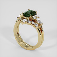 2.08 Ct. Green Sapphire Ring, 18K Yellow Gold 2