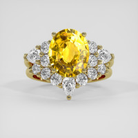 3.48 Ct. Yellow Sapphire Ring, 18K Yellow Gold 1