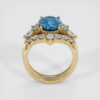 4.33 Ct. Greenish Blue Sapphire Ring, 18K Yellow Gold 3