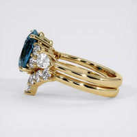 4.33 Ct. Greenish Blue Sapphire Ring, 18K Yellow Gold 4