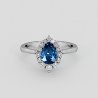 0.89 Ct. Blue Sapphire Ring, Platinum 950 1