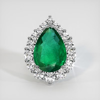 7.58 Ct. Emerald Ring, Platinum 950 1
