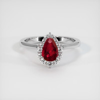 1.01 Ct. Ruby Ring, Platinum 950 1