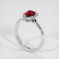 1.01 Ct. Ruby Ring, Platinum 950 2