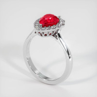 2.03 Ct. Ruby Ring, Platinum 950 2