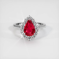 2.04 Ct. Ruby Ring, Platinum 950 1