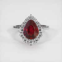 3.01 Ct. Ruby Ring, Platinum 950 1