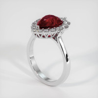 3.01 Ct. Ruby Ring, Platinum 950 2