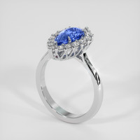 1.60 Ct. Blue Sapphire Ring, Platinum 950 2