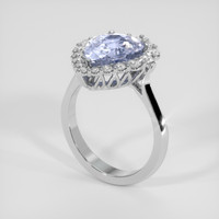 6.14 Ct. Blue Sapphire Ring, Platinum 950 2