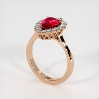 2.04 Ct. Ruby Ring, 14K Rose Gold 2