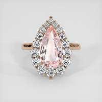 3.90 Ct. Peach Sapphire Ring, 14K Rose Gold 1