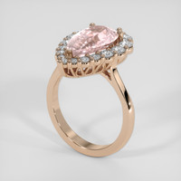 3.90 Ct. Peach Sapphire Ring, 14K Rose Gold 2