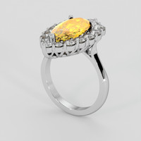 3.14 Ct. Orangish Yellow Precious Topaz Ring, Silver 2