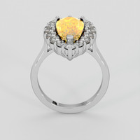 3.14 Ct. Orangish Yellow Precious Topaz Ring, Silver 3