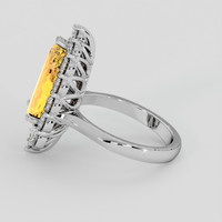 3.14 Ct. Orangish Yellow Precious Topaz Ring, Silver 4