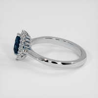 0.89 Ct. Blue Sapphire Ring, 14K White Gold 4