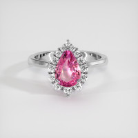 2.07 Ct. Pink Sapphire Ring, 14K White Gold 1