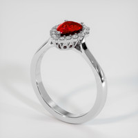 1.20 Ct. Ruby Ring, 14K White Gold 2