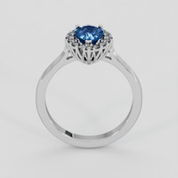 0.89 Ct. Blue Sapphire Ring, 18K White Gold 3