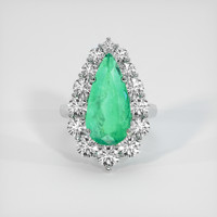 6.09 Ct. Emerald Ring, 18K White Gold 1