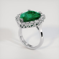 7.58 Ct. Emerald Ring, 18K White Gold 2