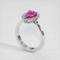 2.07 Ct. Pink Sapphire Ring, 18K White Gold 2