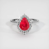 2.03 Ct. Ruby Ring, 18K White Gold 1