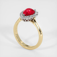 2.03 Ct. Ruby Ring, 14K White & Yellow 2