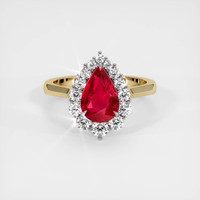 2.04 Ct. Ruby Ring, 14K White & Yellow 1