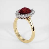 3.01 Ct. Ruby Ring, 14K White & Yellow 2