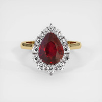 3.01 Ct. Ruby Ring, 18K White & Yellow 1
