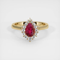 0.99 Ct. Ruby Ring, 14K Yellow Gold 1