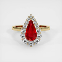 1.50 Ct. Ruby Ring, 14K Yellow Gold 1