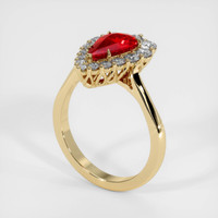 1.50 Ct. Ruby Ring, 14K Yellow Gold 2