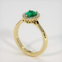 0.58 Ct. Emerald Ring, 18K Yellow Gold 2