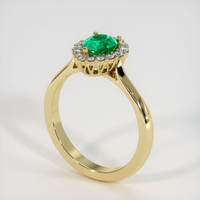 0.51 Ct. Emerald Ring, 18K Yellow Gold 2