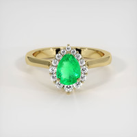 0.50 Ct. Emerald Ring, 18K Yellow Gold 1