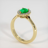0.50 Ct. Emerald Ring, 18K Yellow Gold 2