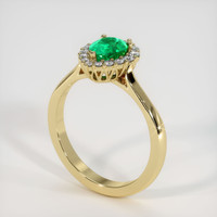 0.56 Ct. Emerald Ring, 18K Yellow Gold 2