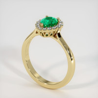 0.59 Ct. Emerald Ring, 18K Yellow Gold 2