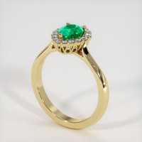 0.67 Ct. Emerald Ring, 18K Yellow Gold 2