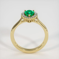 0.67 Ct. Emerald Ring, 18K Yellow Gold 3