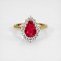 2.04 Ct. Ruby Ring, 18K Yellow Gold 1