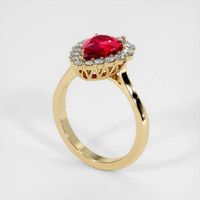 2.04 Ct. Ruby Ring, 18K Yellow Gold 2