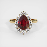 3.01 Ct. Ruby Ring, 18K Yellow Gold 1