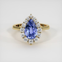 2.90 Ct. Blue Sapphire Ring, 18K Yellow Gold 1
