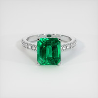 2.94 Ct. Emerald Ring, Platinum 950 1