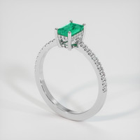 0.45 Ct. Emerald Ring, Platinum 950 2