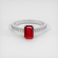 1.20 Ct. Ruby Ring, Platinum 950 1